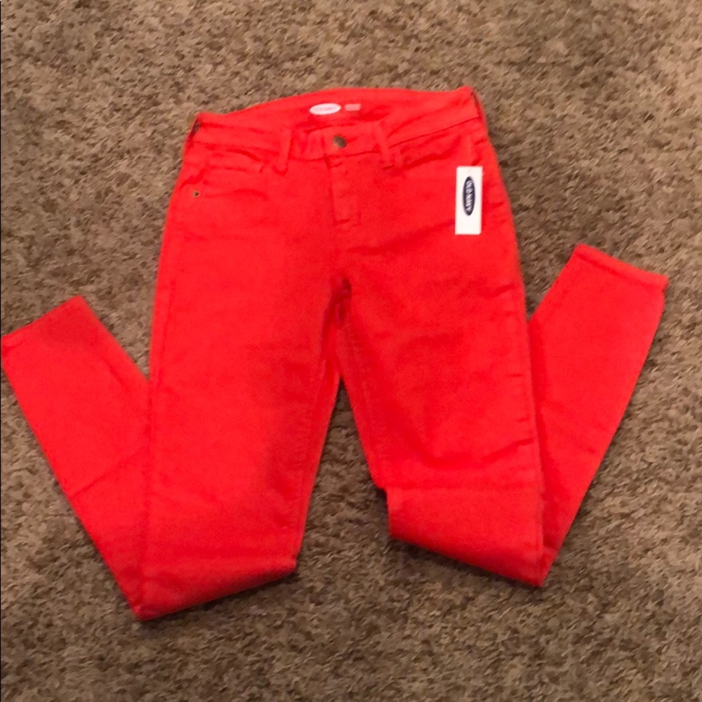 Old Navy Rockstar Super Skinny Jeans Orange 0 NWT